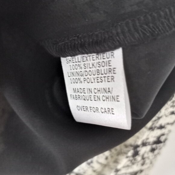 'J/J Julia Haus Anthropologie' Size S 100%Silk Top Abstract Black/Off White - Picture 11 of 13